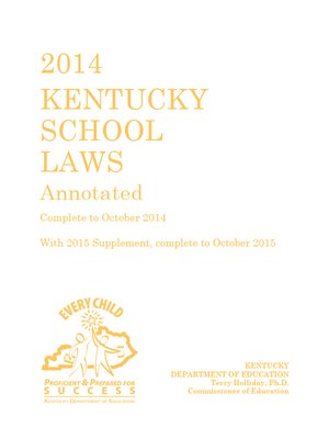 cover image of 2016 Kentucky School Laws Annotated